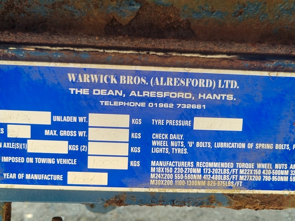 Chris Atkin & Son Ltd - Warwick 4 Ton Trailer